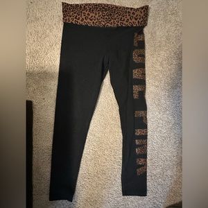 Black and cheetah PINK leggings